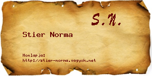 Stier Norma névjegykártya